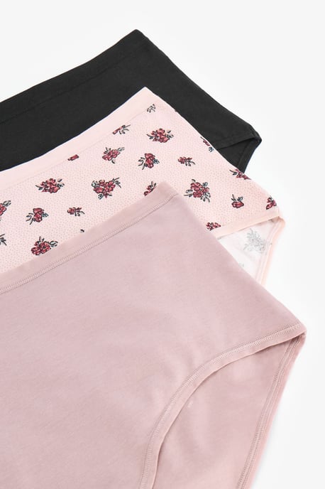 Hochgeschnittene Blumen-Hipster-Slips, 3er-Pack - Image 2