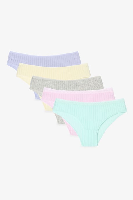 3er-Pack Baumwolle Ripp-Mid-Waist Slips - Image 1