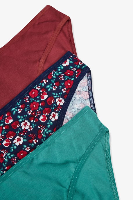 3er-Pack Mid-Waist Blumen-Baumwollslips - Image 5
