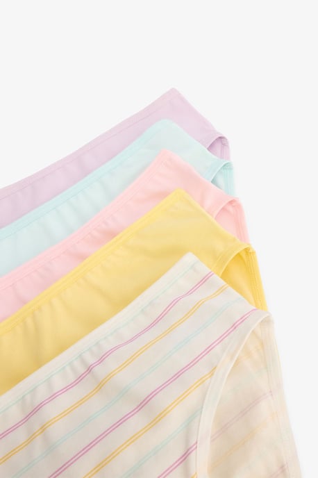 5er-Pack Mid-Waist Gestreifte Baumwollslips - Image 2