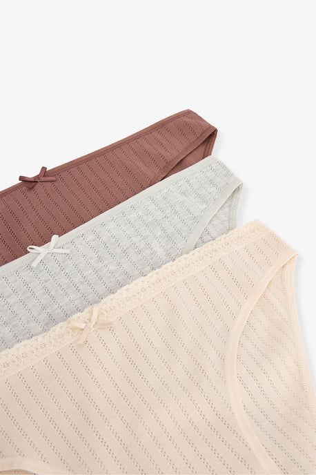 3er-Pack Baumwollrippenslip mit mittlerer Taille - Image 5