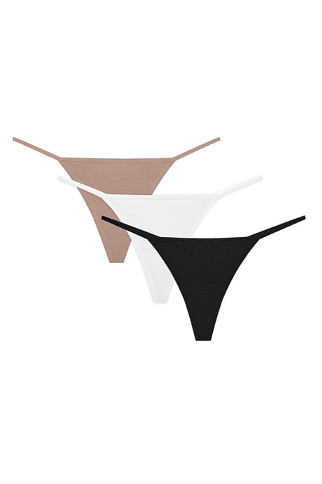 3er-Pack Mid-Waist Baumwoll-Thongs - Image 1