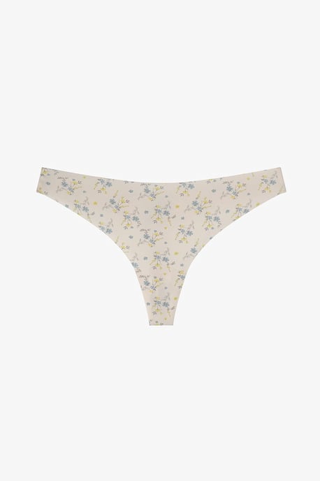 Blumenmuster Strick-Tangaslips - Image 1