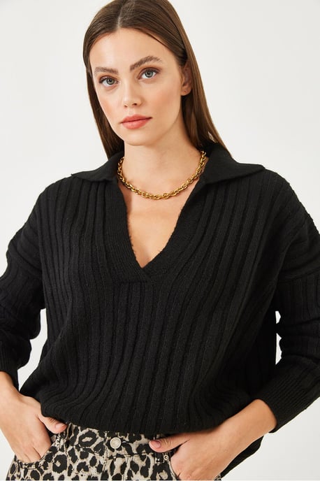 Lässiger V-Ausschnittpullover - Image 2