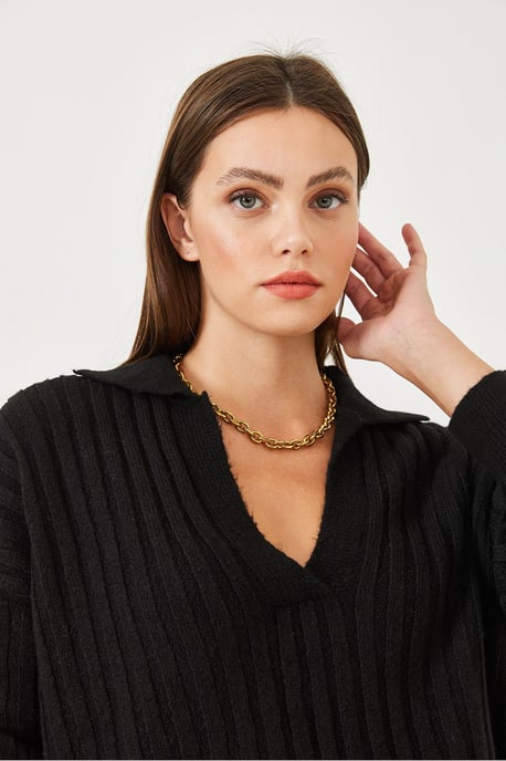 Lässiger V-Ausschnittpullover - Image 4