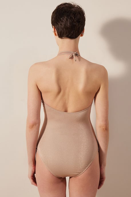 Glitzerstrick-Halter-Einteiler-Badeanzug - Image 2