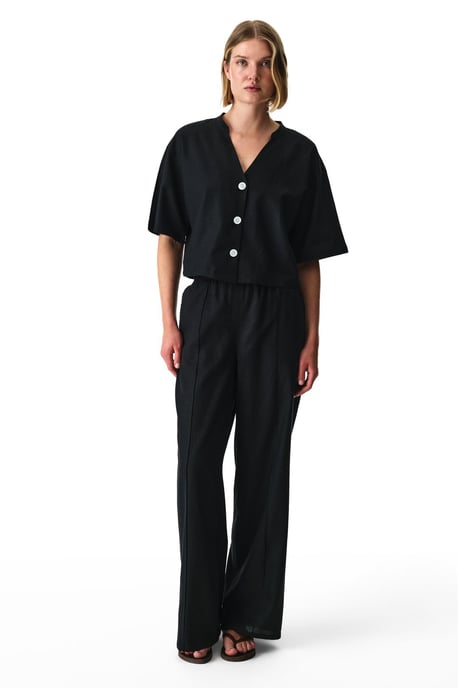 Damen Leinen-Viskose Weite Sweatpants - Image 4