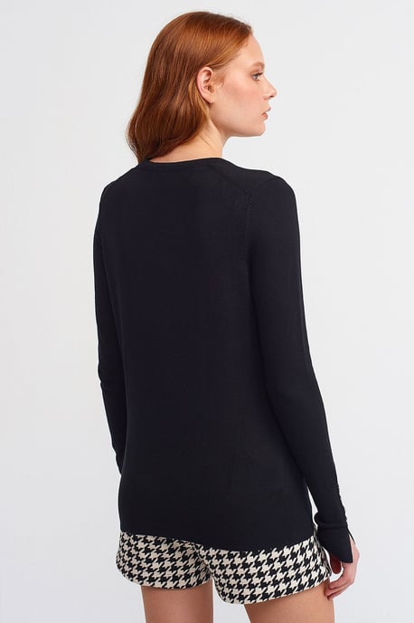 Rippstrick Rundhals Slim Fit Pullover - Image 3