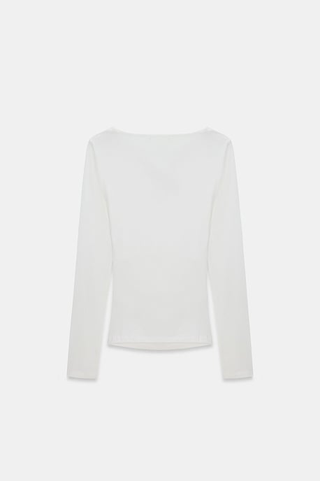Schmale Passform V-Ausschnitt Strickbluse - Image 6