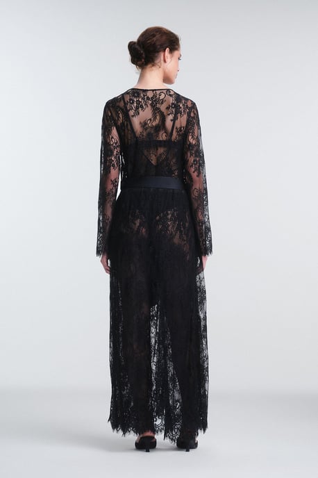 Bestickte Maxi-Robe mit Bindegürtel - Image 3