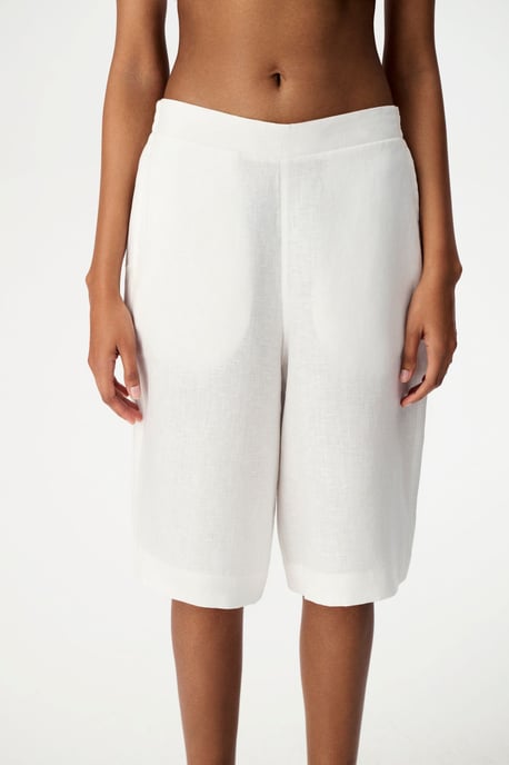Damen Leinen Maßgeschneiderte Pull-On Shorts - Image 1