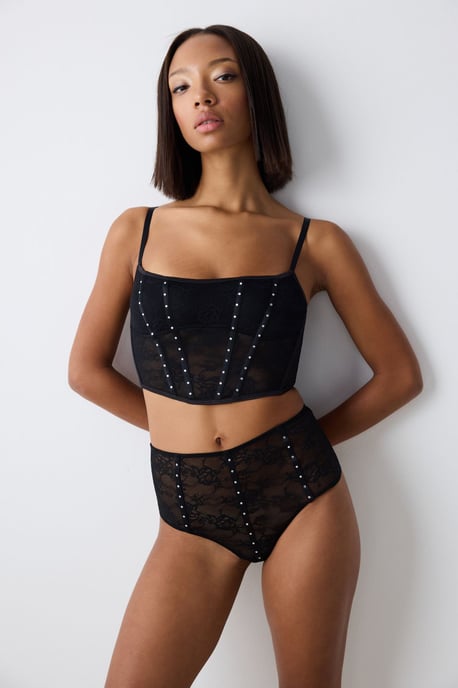 Tailliertes Korsett-Crop-Top mit quadratischem Ausschnitt - Image 3