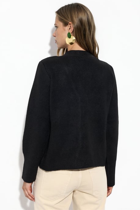 Damen Rippstrick V-Ausschnitt Knopfpullover - Image 3