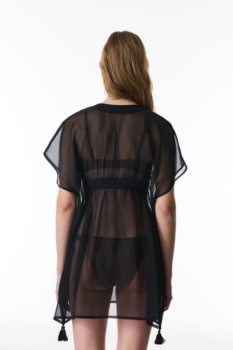 Mini Woven Strandkaftan mit Quasten-Detail - Image 2