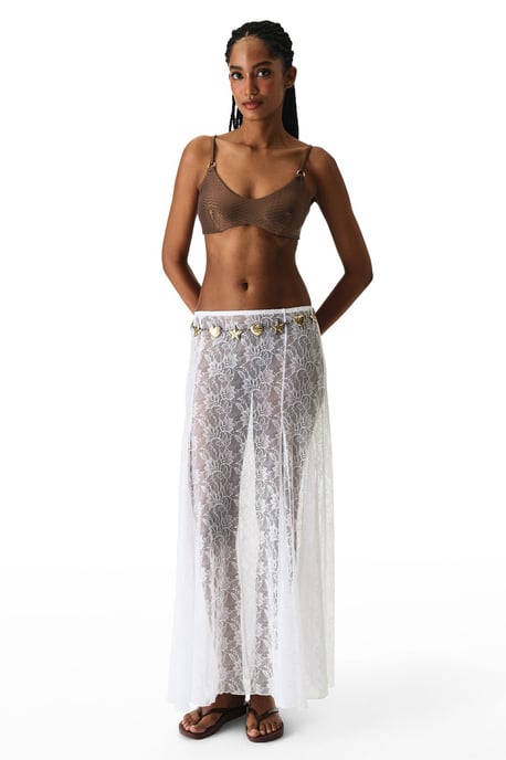 Langer Spitzen-Strick-Maxikleid-Rock - Image 6
