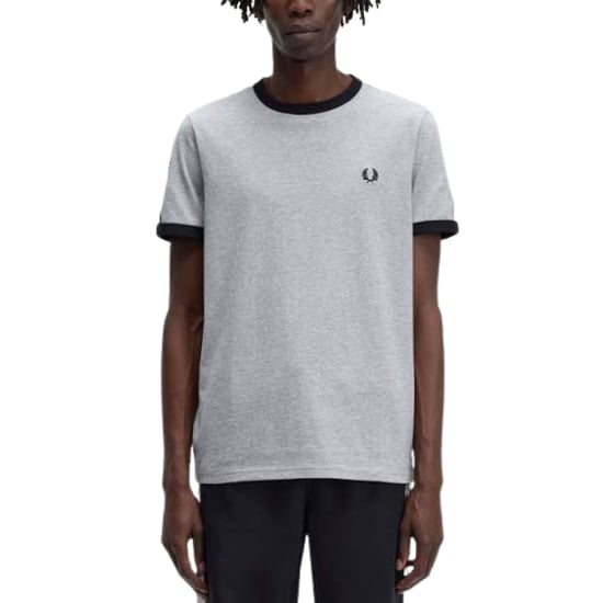 Fred Perry Tapeed Ringer Steel Marl T-shirt - Image 3