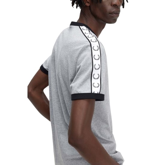 Fred Perry Tapeed Ringer Steel Marl T-shirt - Image 4