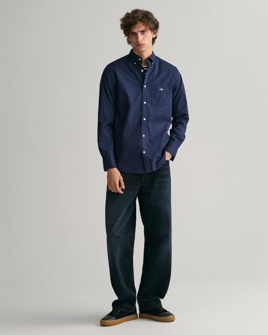 GANT Mens Regular Fit Long Sleeve Poplin Shirt - Image 3
