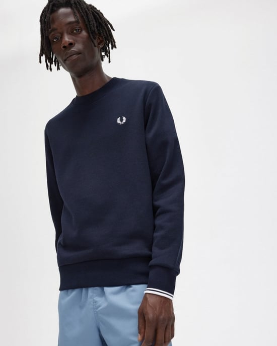 Sweat col rond Fred Perry Pour Homme en Bleu Marine - Image 5
