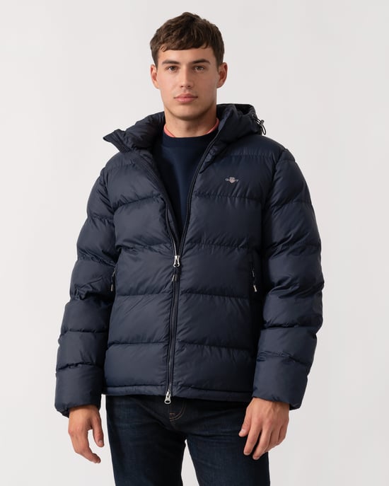 Aktive Cloud Langarmlogo-Detail Regular Fit Pufferjacke in Marineblau - Image 5