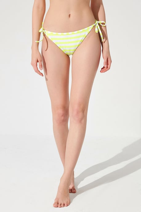 Gestreifte Tie-Side-Bikiniunterteile mit tiefem Bund - Image 2