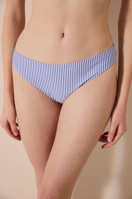 Gestreifte Bikini-Höschen mit mittlerer Taille - Image 1