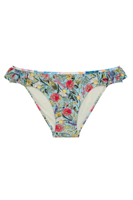 Blumige Bikini-Höschen mit Rüsche in Mid-Waist-Design - Image 1