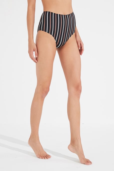 Hochtaillierte gestreifte Hipster-Bikini-Hosen - Image 2