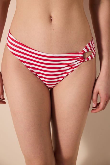Gestreifte Cut-Out Hipster-Bikinihosen - Image 1