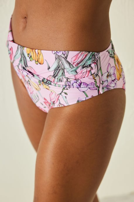 Hochgeschnittene Blumendruck-Bikini-Hosen - Image 1