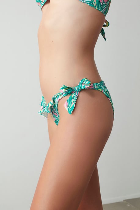 Tropische Print Bikinislip mit Knoten an der Seite - Image 2