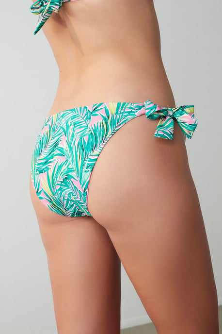 Tropische Print Bikinislip mit Knoten an der Seite - Image 3