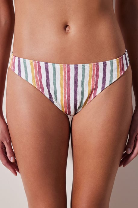 Gestreifte Bikiniunterteile mit mittelhoher Taille - Image 1