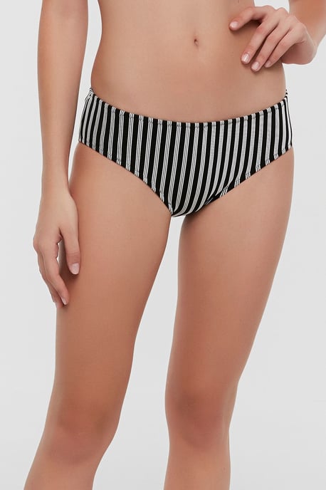 Gestreifte Hüfthosen-Bikiniunterteile mit mittlerer Taille - Image 2