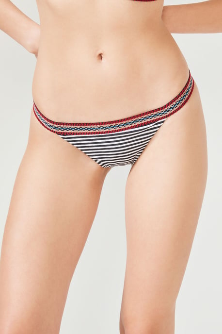 Niedrig geschnittene gestreifte Bikini-Hosen - Image 1