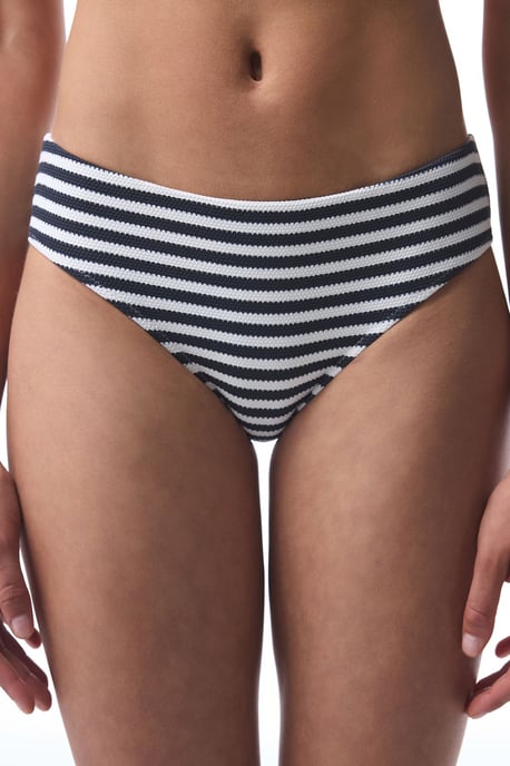 Gestreifte Mid-Waist Hipster-Bikini-Höschen - Image 1
