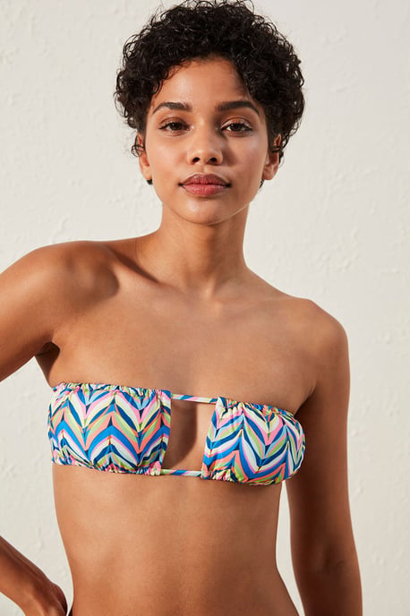 Geometrisches Cut-Out Bandeau-Bikini-Oberteil - Image 2