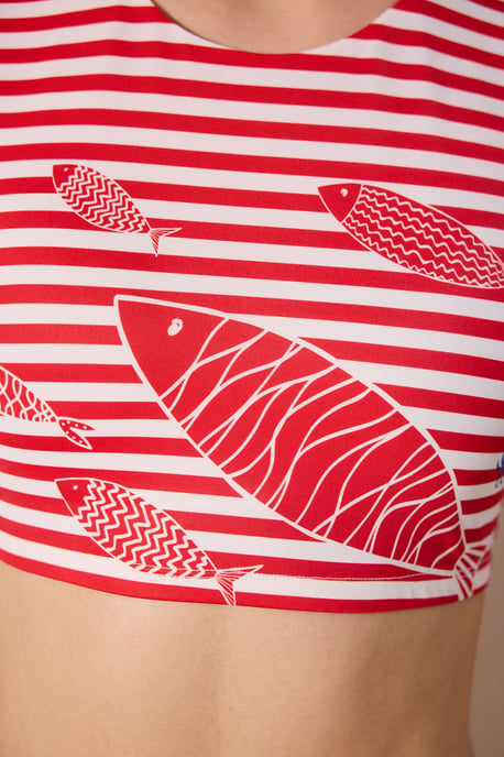Gestreiftes Bikini-Oberteil mit fester Trägern - Image 3