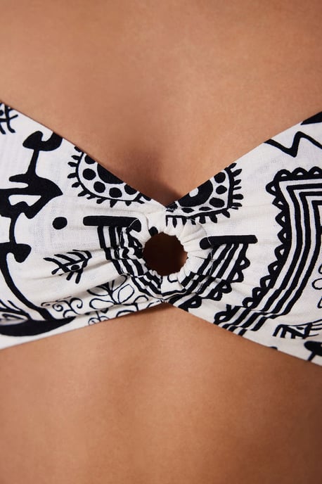 Geometrisches V-Ausschnitt-Bikini-Top - Image 4