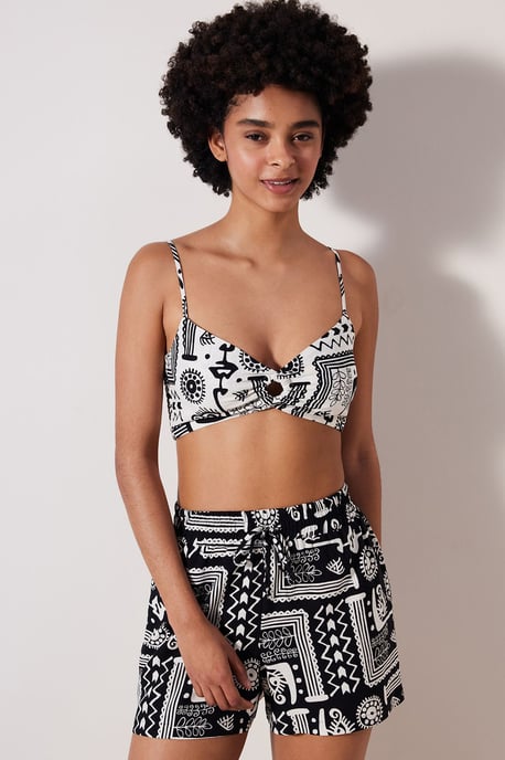 Geometrisches V-Ausschnitt-Bikini-Top - Image 5