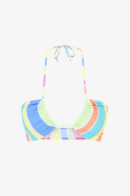 Gestreifter Halter Bandeau Bikini-Oberteil - Image 5