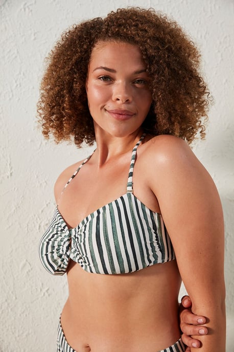 Gestreifter Bügel-Bandeau-Bikini-Oberteil - Image 3