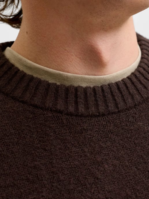 Jack & Jones Soho Ollie Knit Crew Neck Braun - Image 5