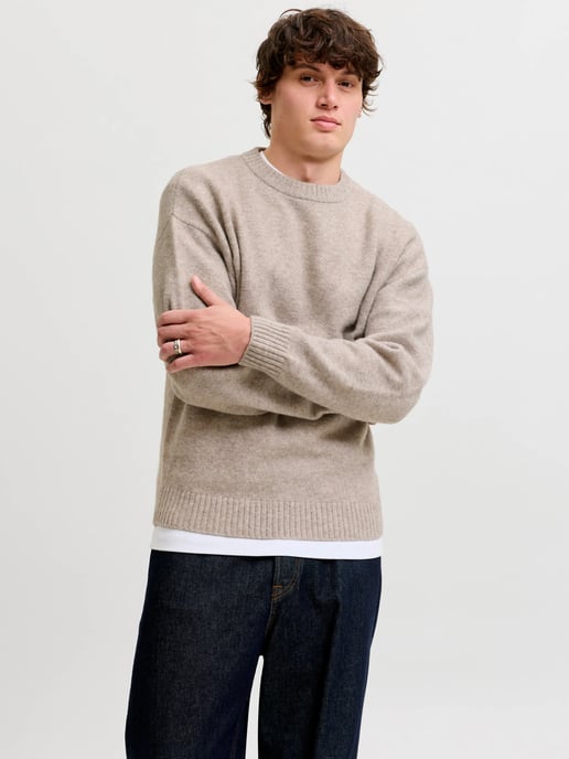 Jack & Jones Soho Ollie Knit Crew Neck Beige - Image 3