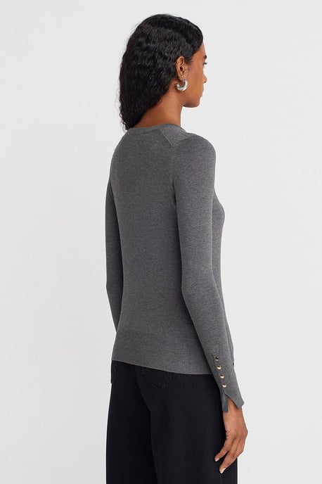 Rippstrick Rundhals Slim Fit Pullover - Image 2