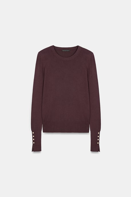 Rippstrick Rundhals Slim Fit Pullover - Image 5