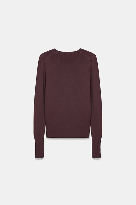 Rippstrick Rundhals Slim Fit Pullover - Image 6
