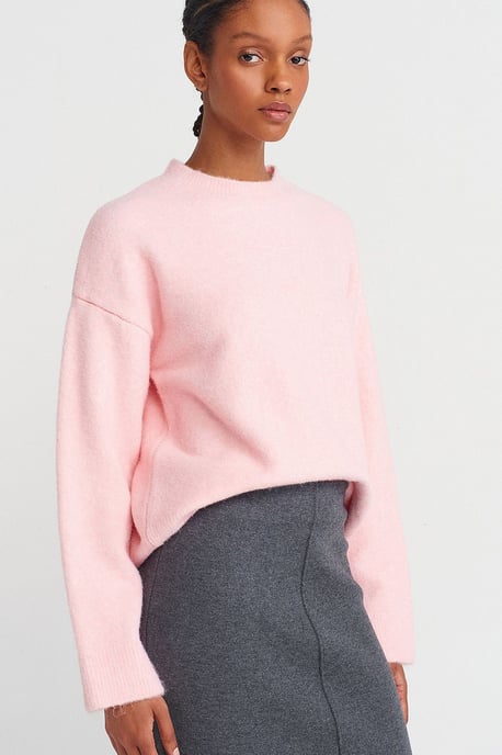 Damen Unifarbenes Rundhals-Rippstrickpullover - Image 4