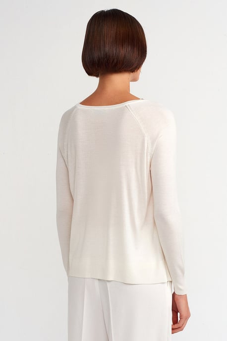 Damen Rippstrick Rundhalsausschnitt Pullover - Image 2