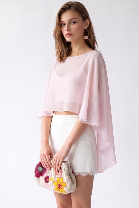 Lockere Chiffon-Bluse mit Rundhalsausschnitt - Image 4